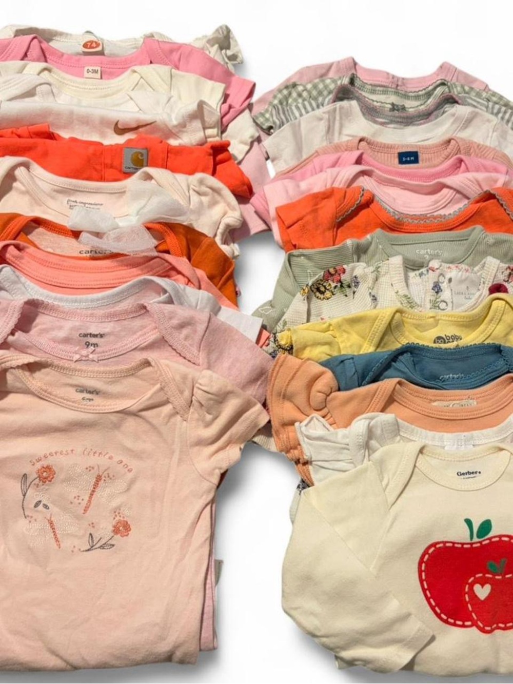 Carter's & Assorted Baby Girls Short-Sleeve Bodysuits - Pink, Peach & Cream